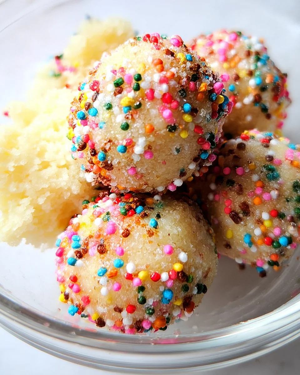 Applesauce Birthday Cake Protein Balls