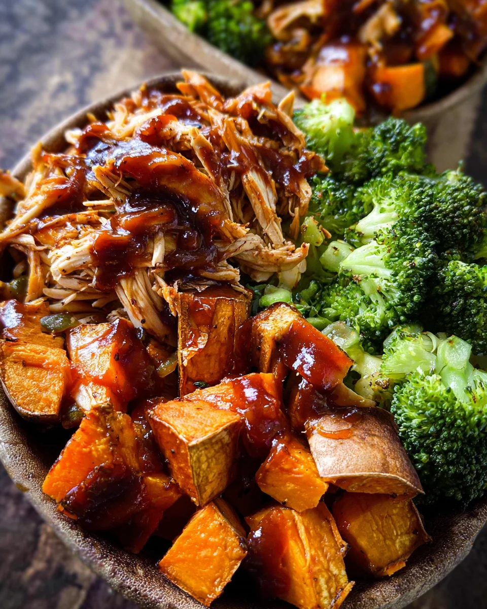 BBQ Chicken & Roasted Sweet Potato Bowls