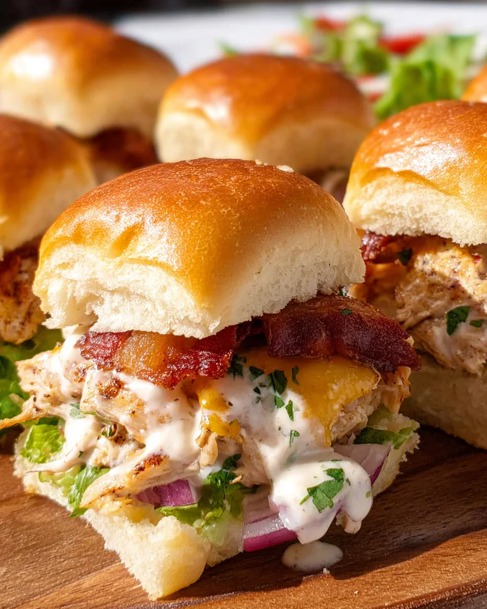 Bacon Ranch BBQ Chicken Sliders