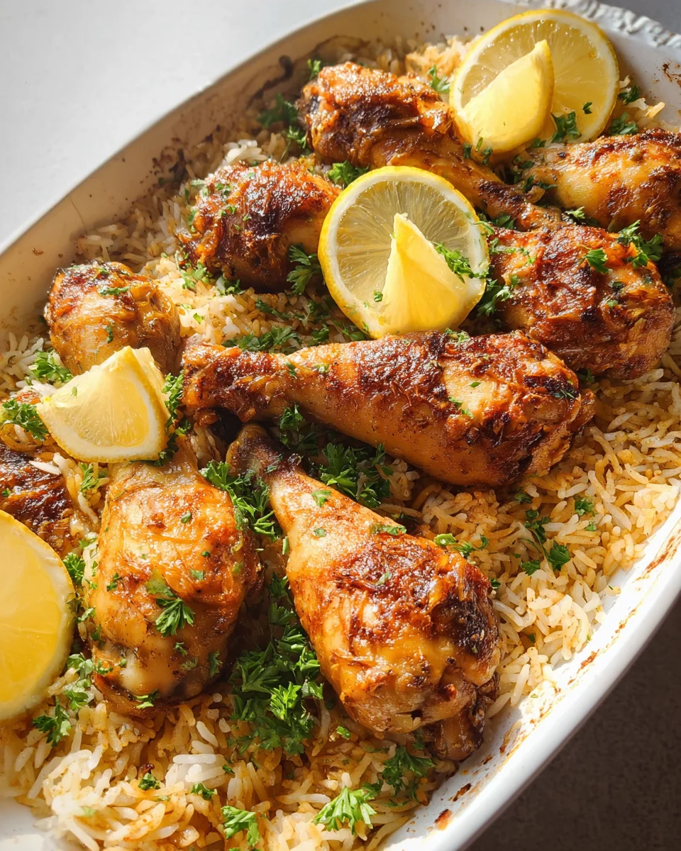 Baked Chicken Legs and Rice