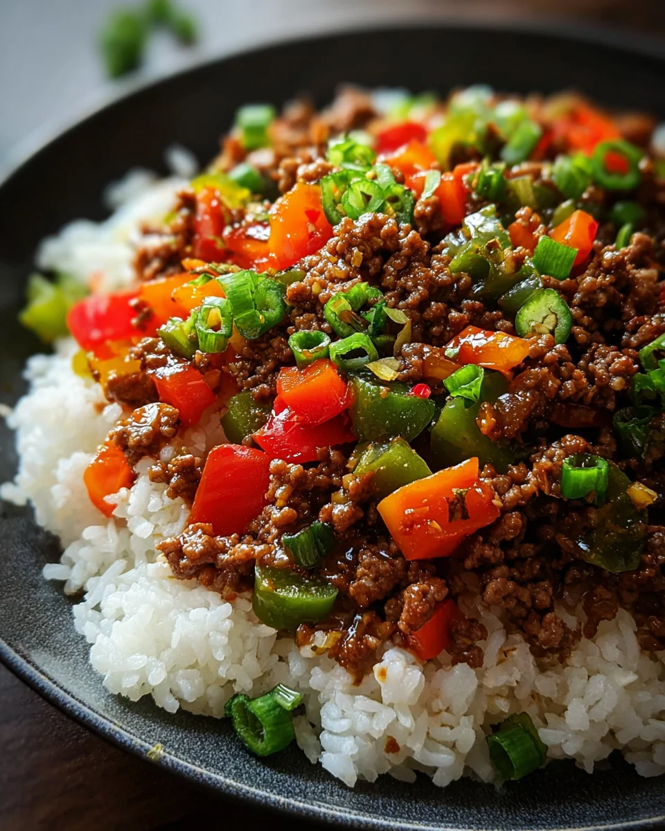 Beef and Pepper Rice Bowl