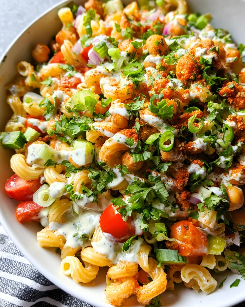 Buffalo Chickpea Pasta Salad