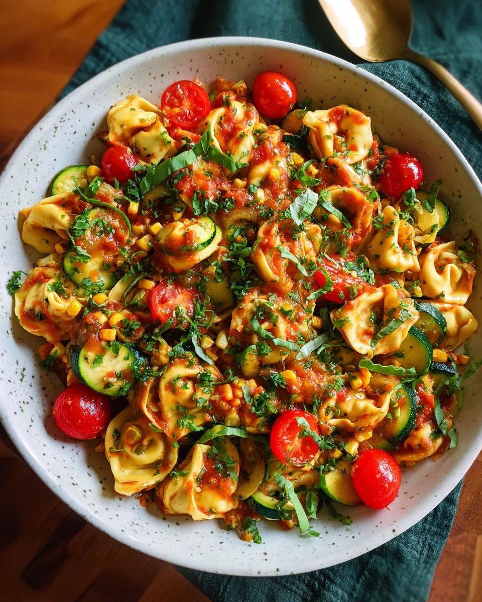 Cheese Tortellini with Summer Veggies
