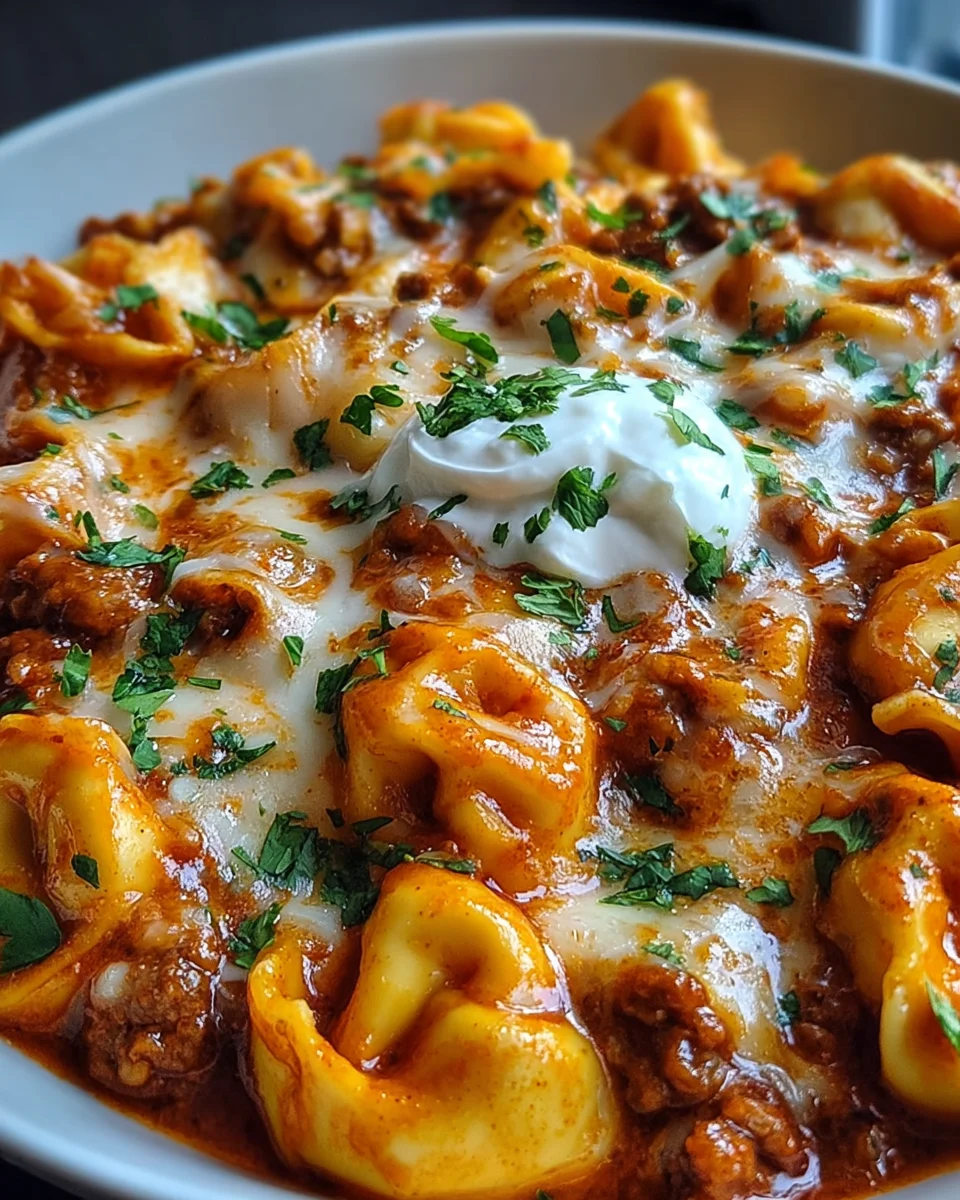 Cheesy Beef Enchilada Tortellini