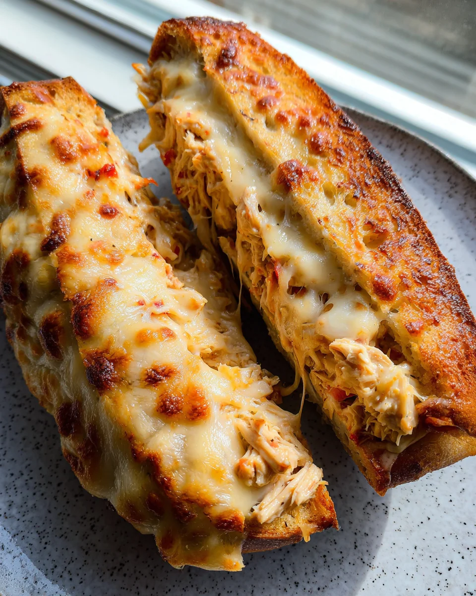 Cheesy Chicken Garlic Bread Sandwich