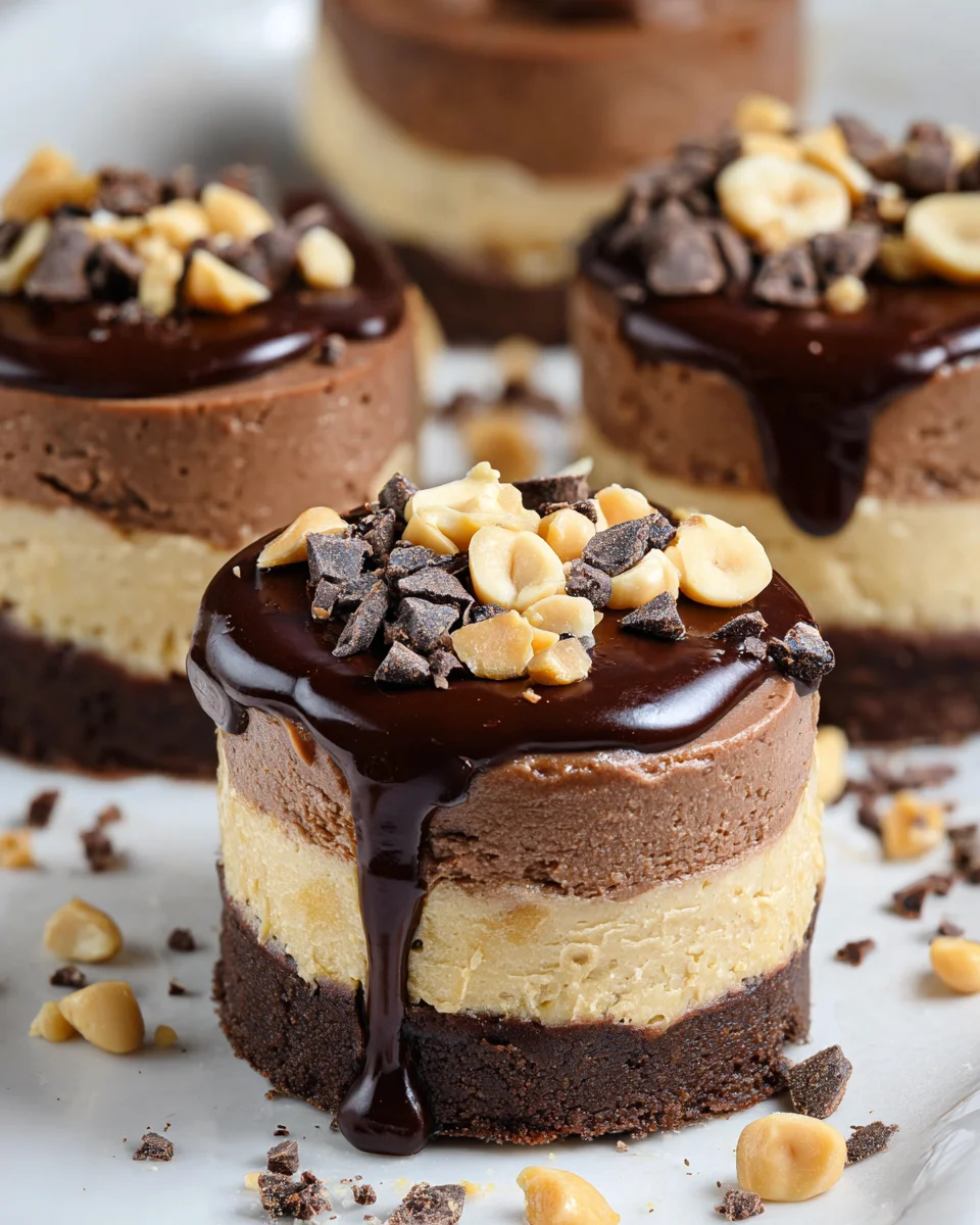 Chocolate Peanut Butter Mini Cheesecakes