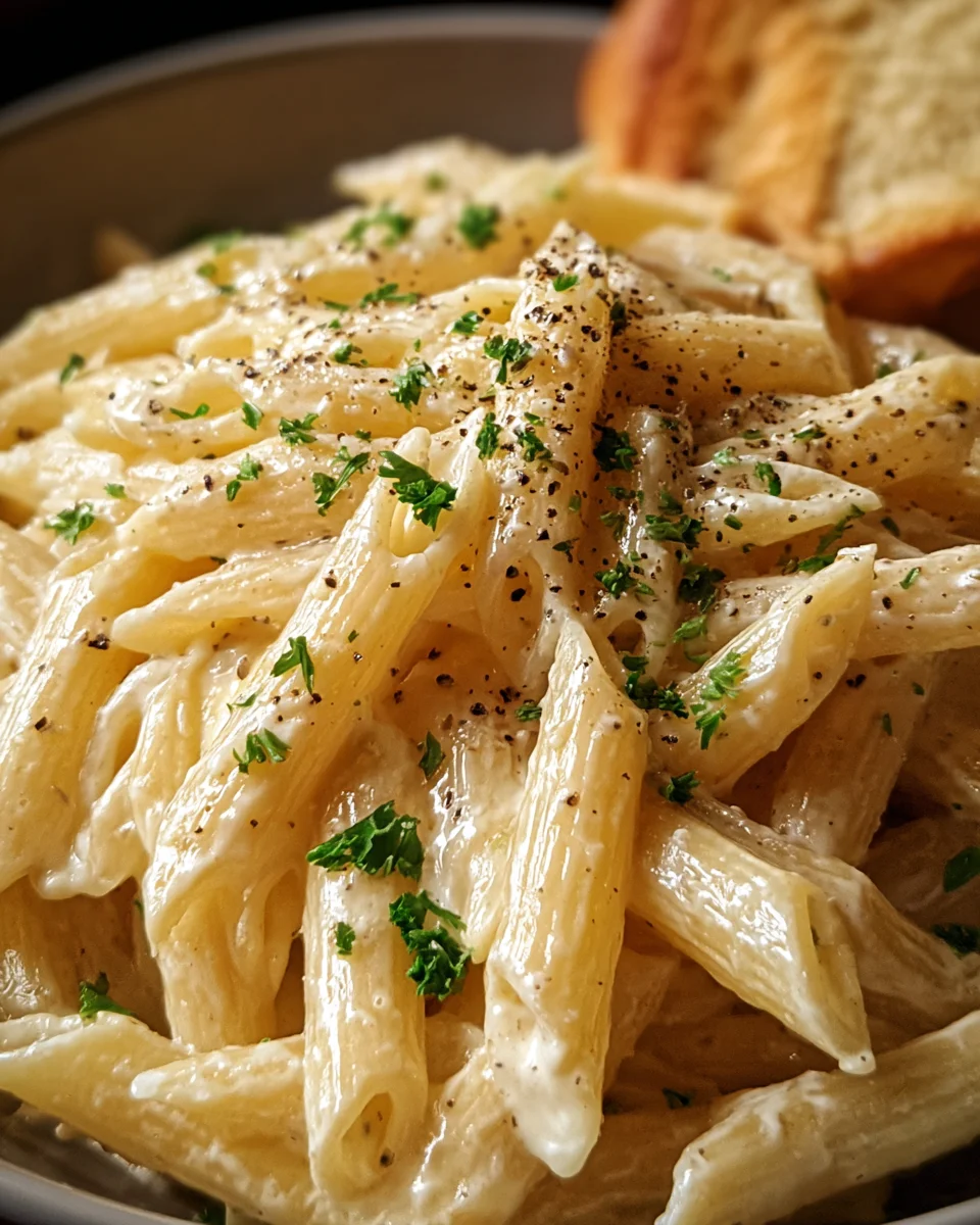 Creamy Garlic Penne Pasta
