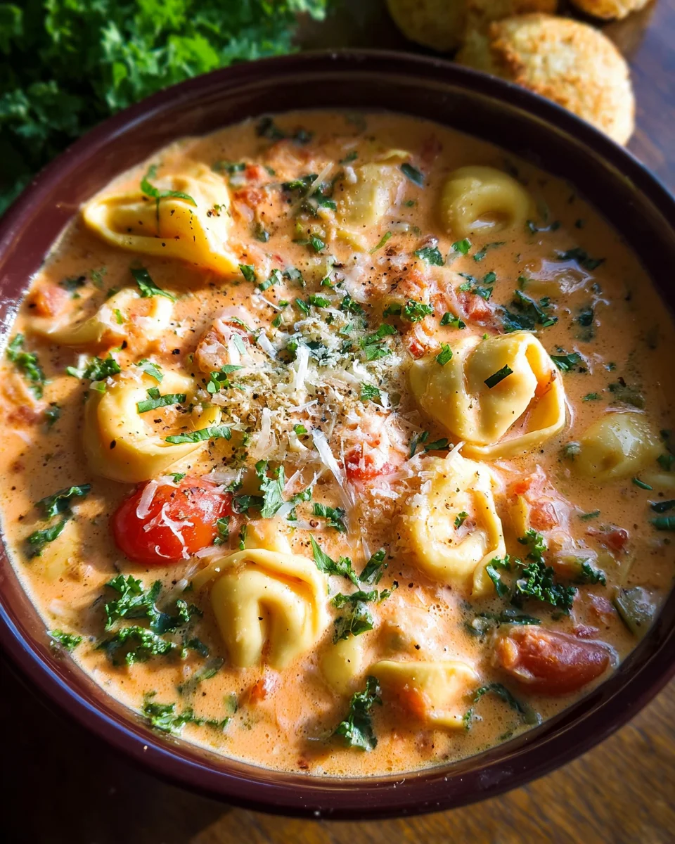 Creamy Tuscan Tortellini Soup