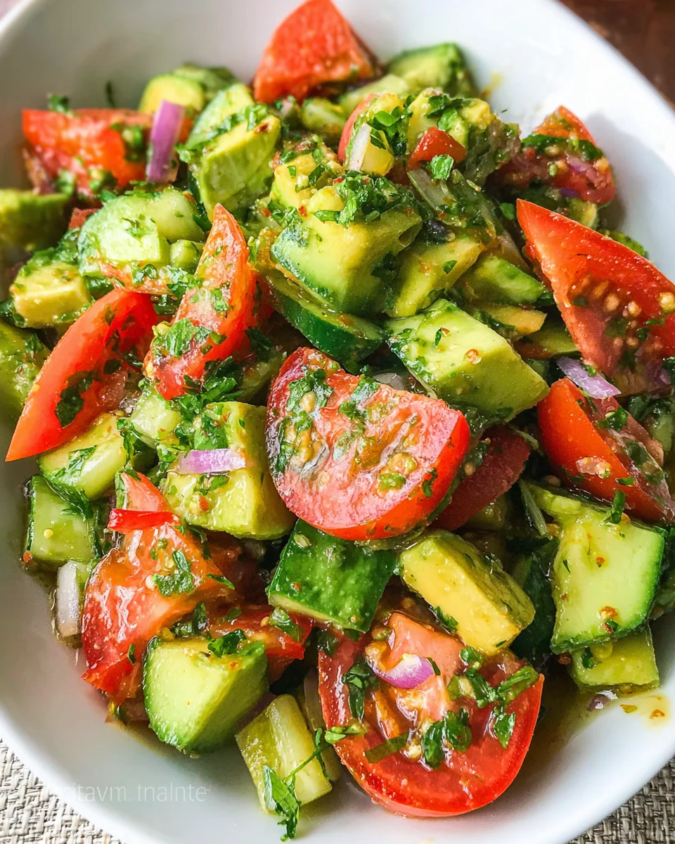 Cucumber Tomato Avocado Salad