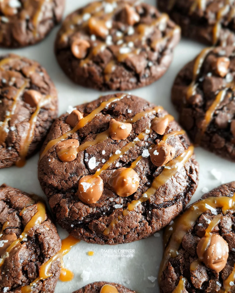 Double Chocolate Salted Caramel Cookies