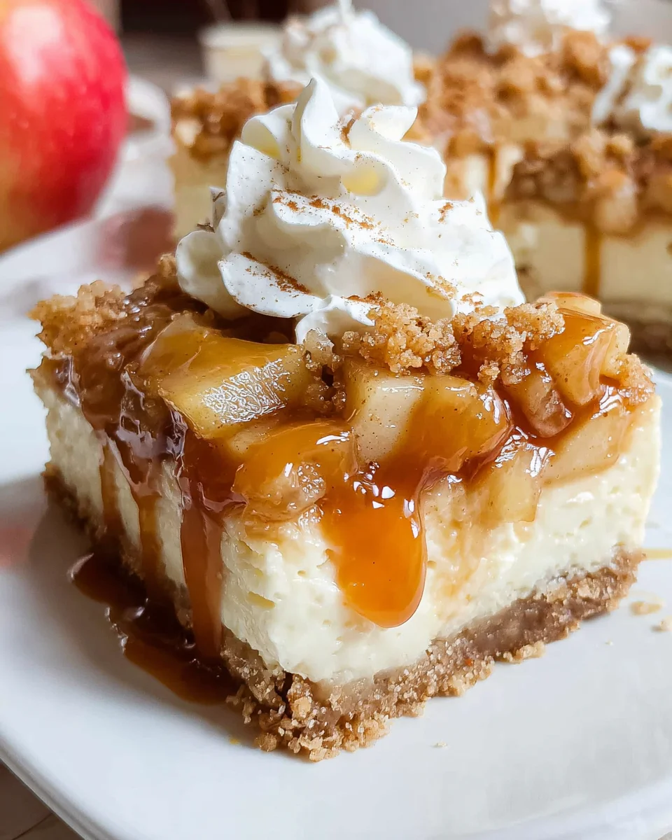 Easy Caramel Apple Cheesecake Bars