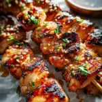 Easy Grilled Asian Chicken Skewers with Honey Garlic Sauce