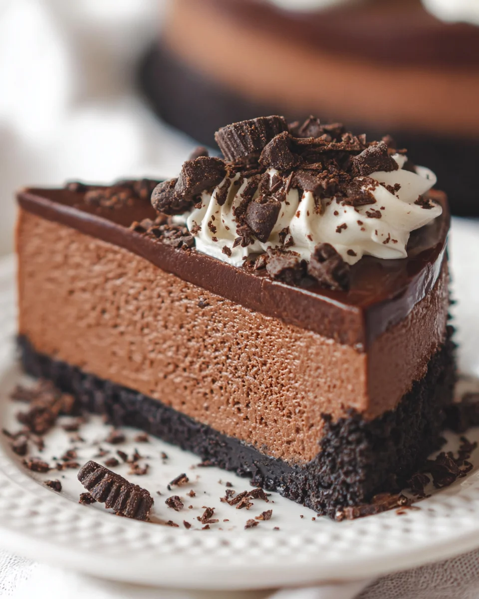 Easy No Bake Chocolate Cheesecake