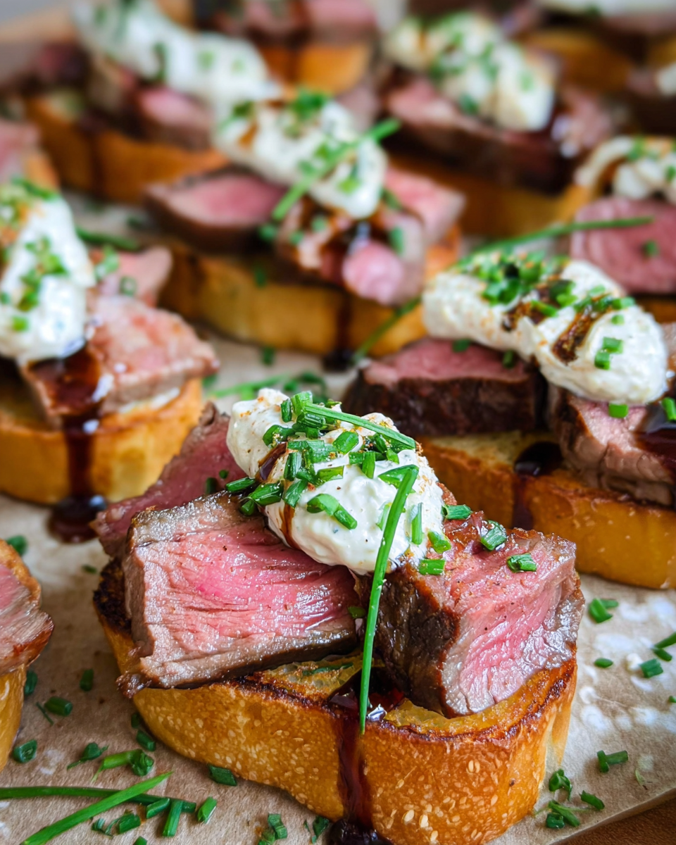Easy Steak Crostini (with Horseradish Sauce)