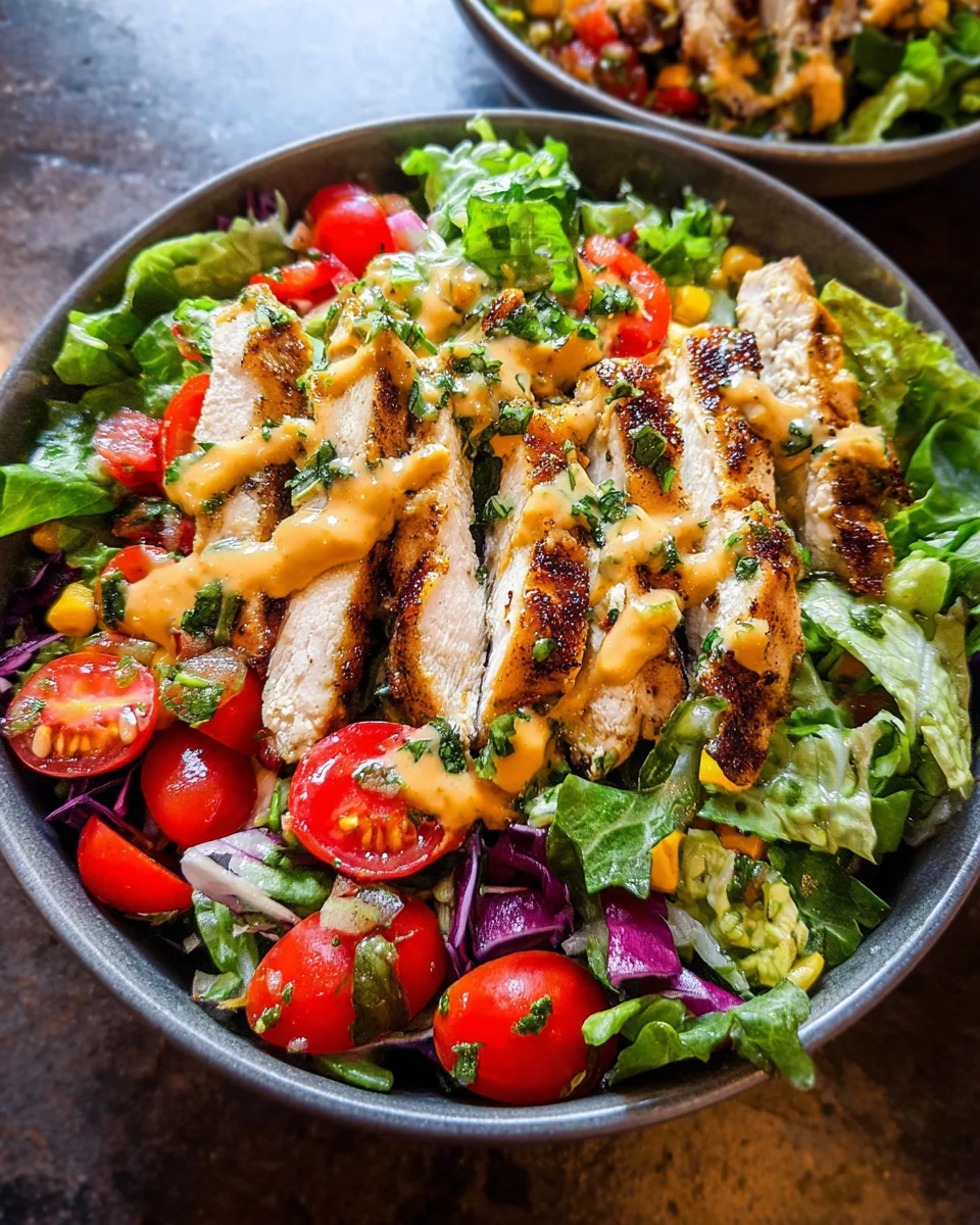 Fiesta Ranch Salad with Salsa Verde Chicken