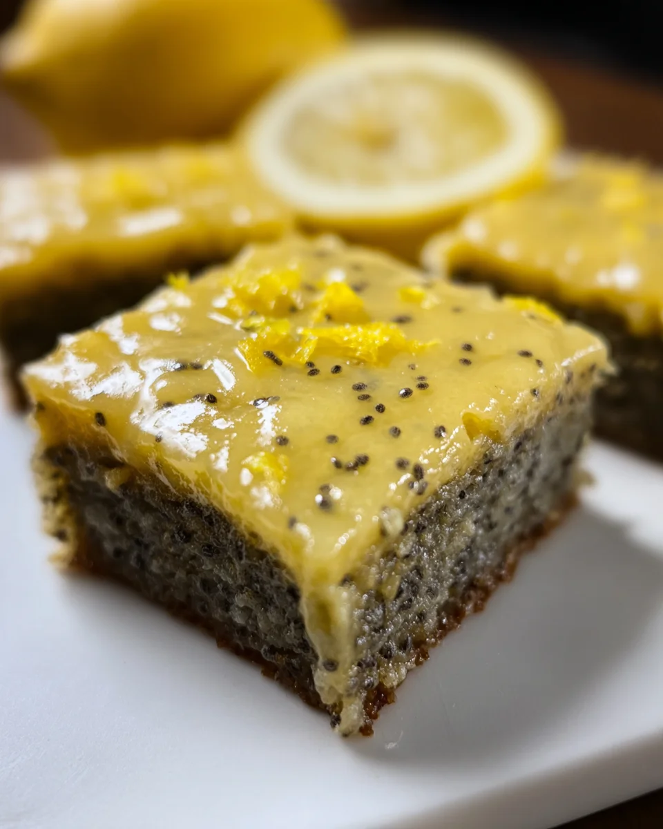 Glazed Lemon Poppy Seed Bars