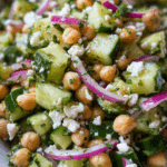 Herby Cucumber Salad with Feta and Chickpeas