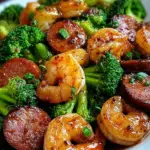 Honey Garlic Shrimp, Sausage, and Broccoli