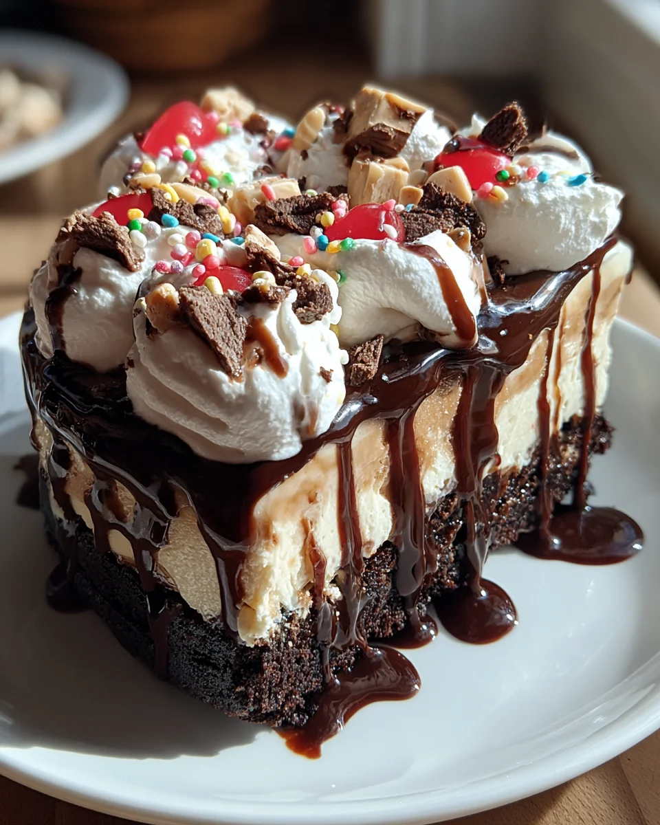 Hot Fudge Sundae Brownie Cheesecake