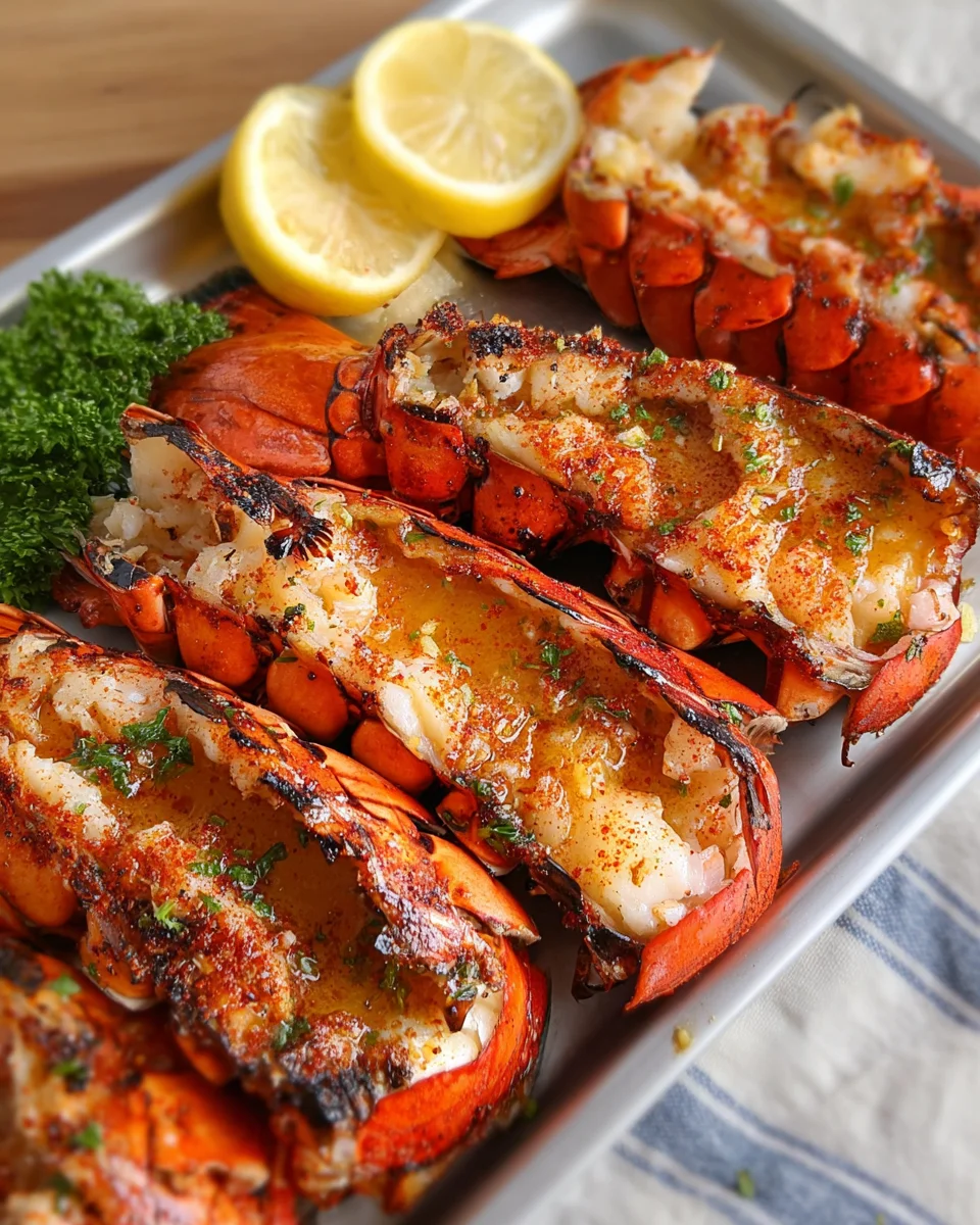 Lemon Butter Grilled Lobster Tails