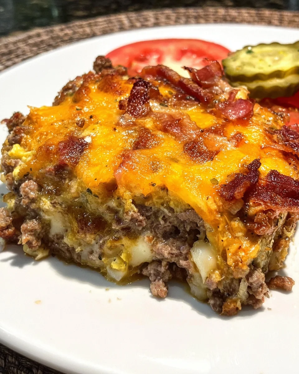 Low-Carb Bacon Cheeseburger Casserole
