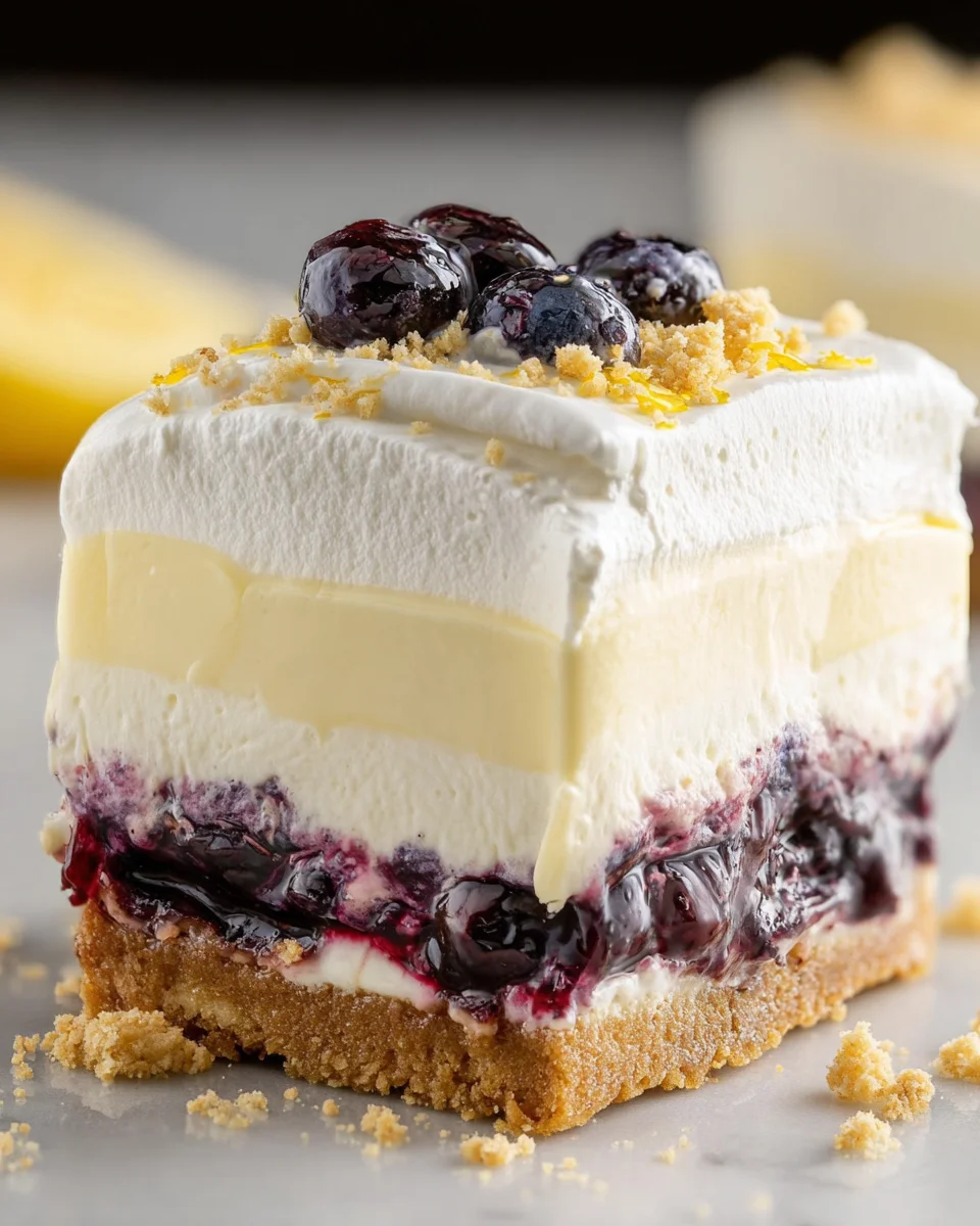 No Bake Lemon Blueberry Dessert