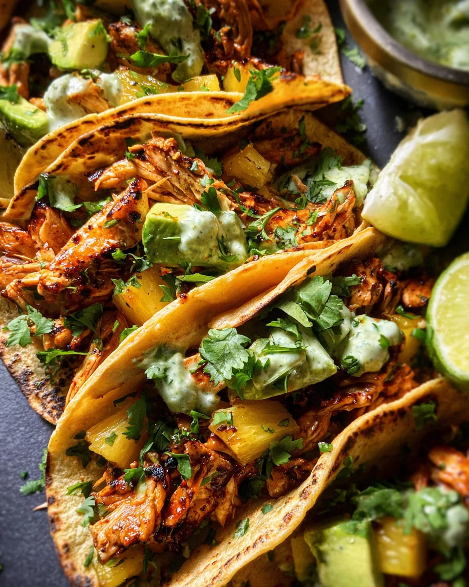 One Pan Chicken & Pineapple Tacos
