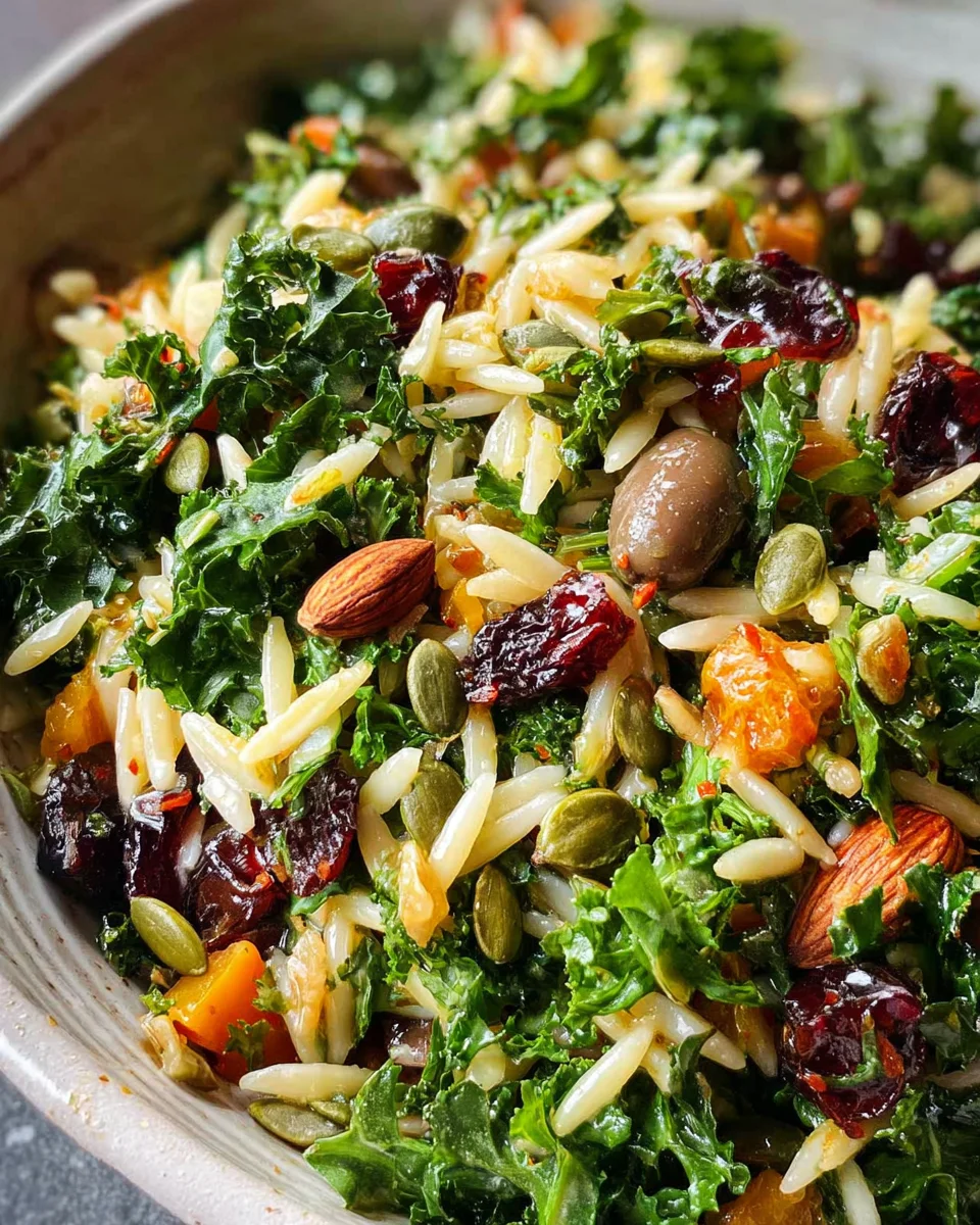 Orzo Kale Salad with Lemon Vinaigrette