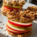 Peanut Butter Apple Sandwiches with Granola