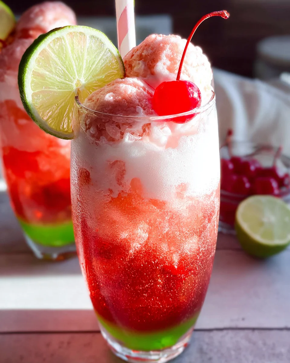 Shirley Temple Ice Cream Float