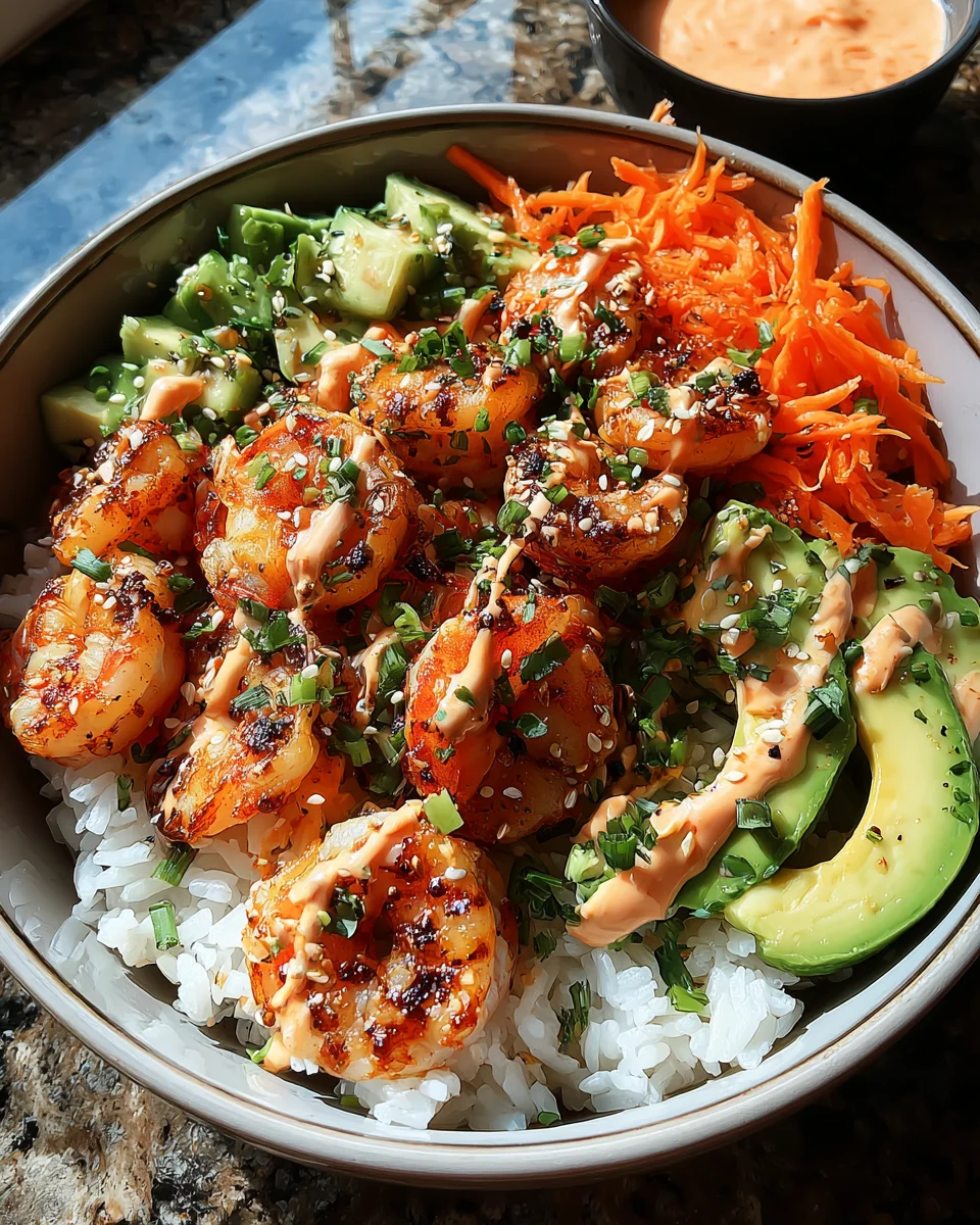 Shrimp Rice Bowls with Spicy Mayo