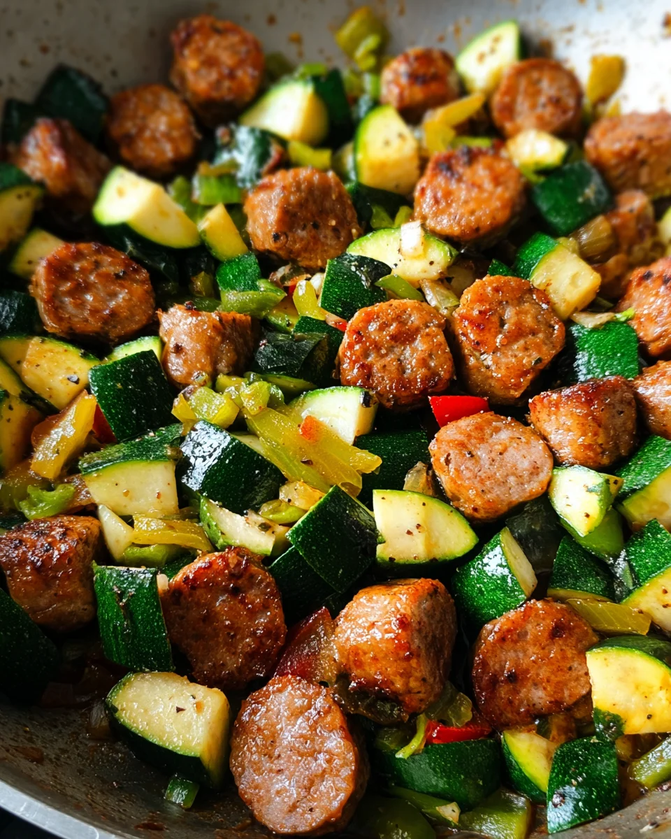 Skillet Sausage and Zucchini