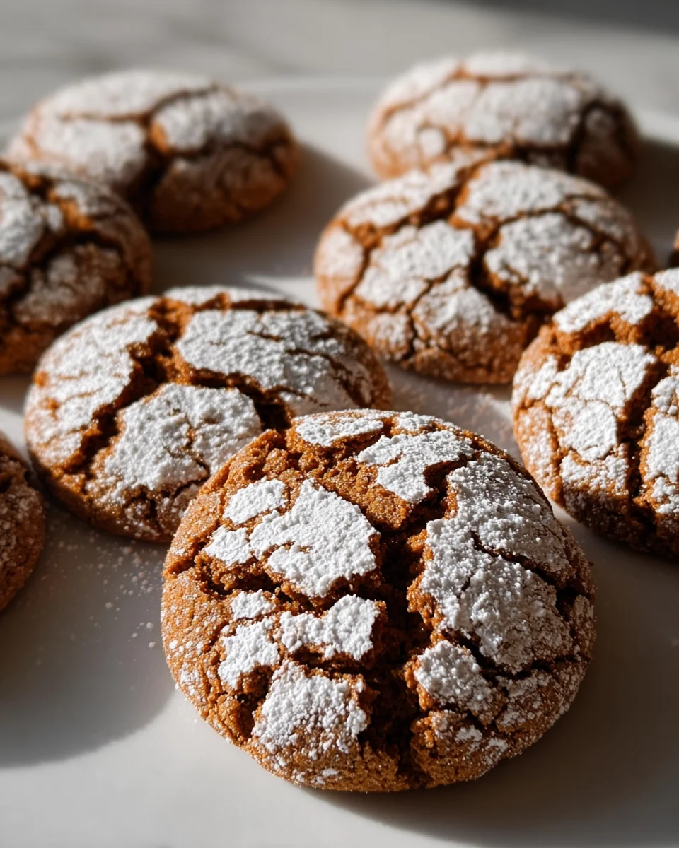 Soft and Spiced Gingerbread Crinkle Cookies