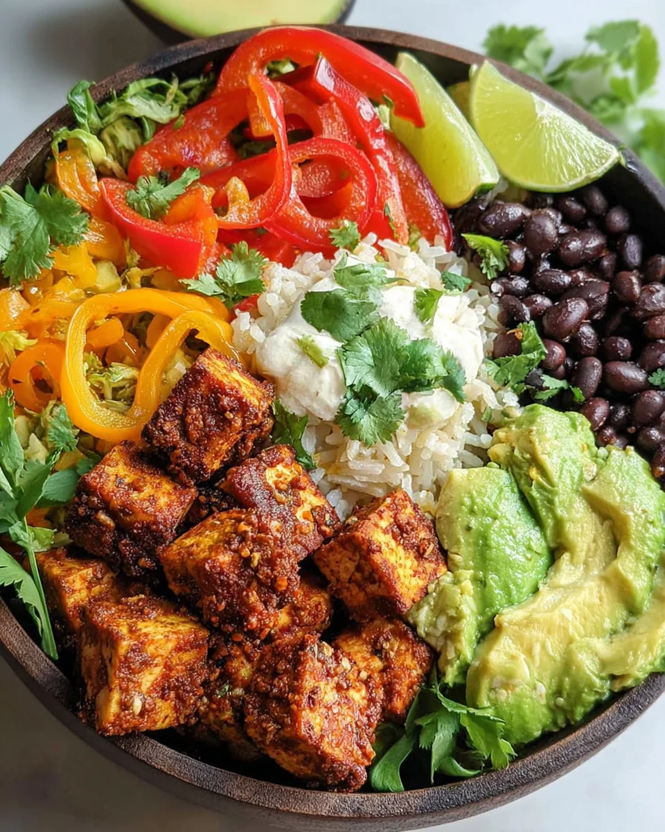 Spicy Baked Tofu Burrito Bowl