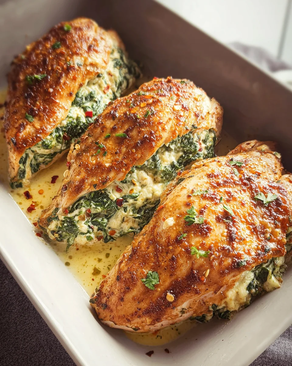 Spinach Stuffed Chicken Fillets