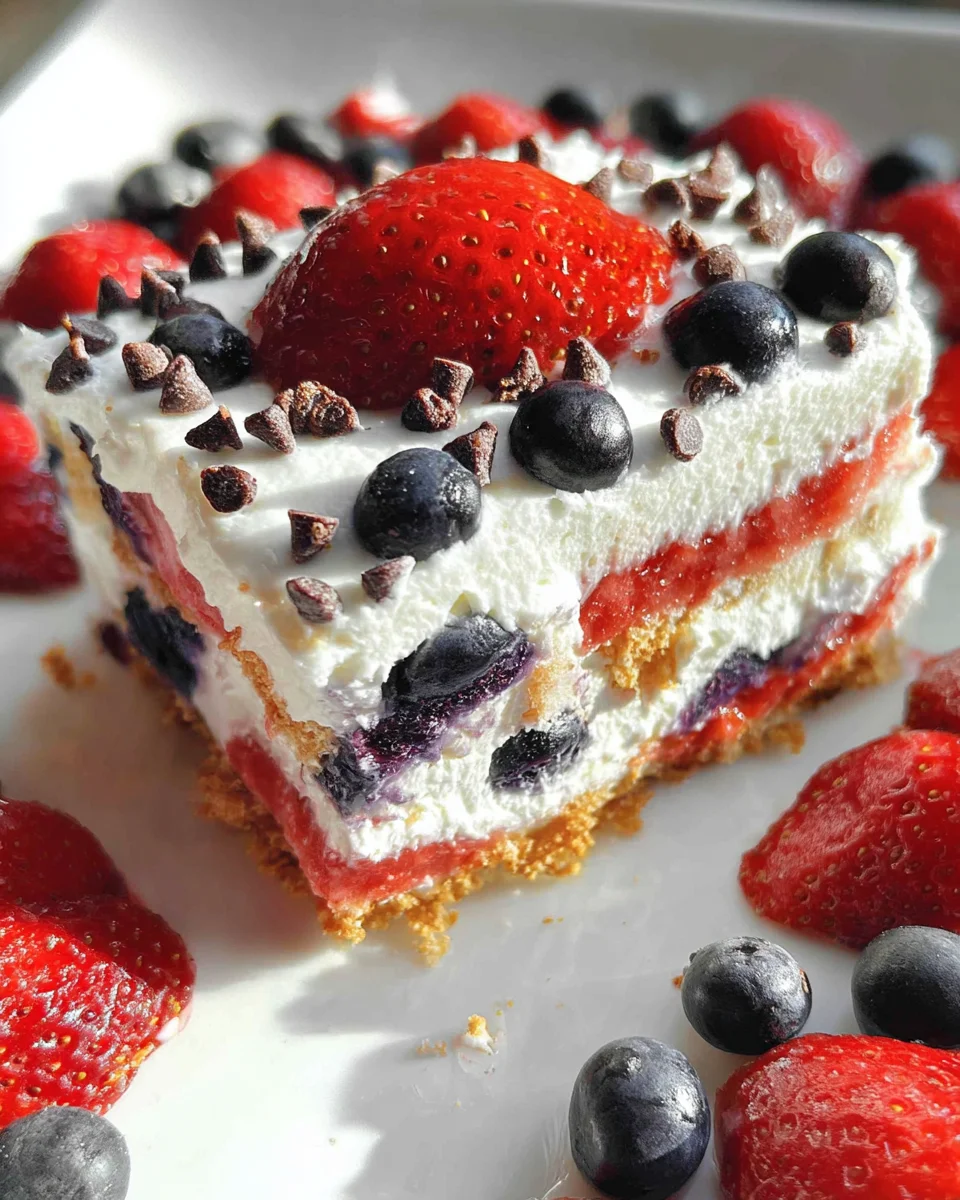 Summer Berry Jello Lasagna