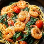 Tomato Spinach Shrimp Pasta