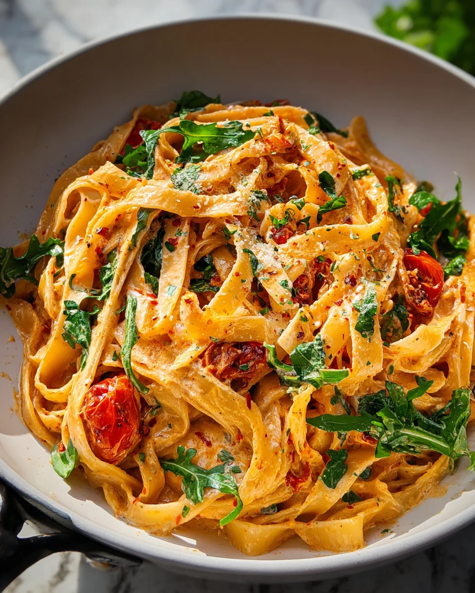 Vegan Creamy Sun Dried Tomato Pasta Recipe