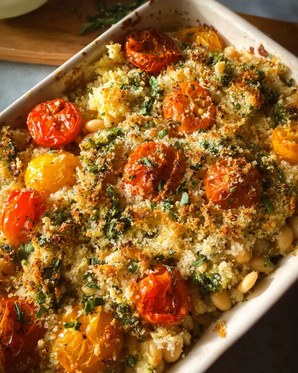 White Bean and Pesto Bake