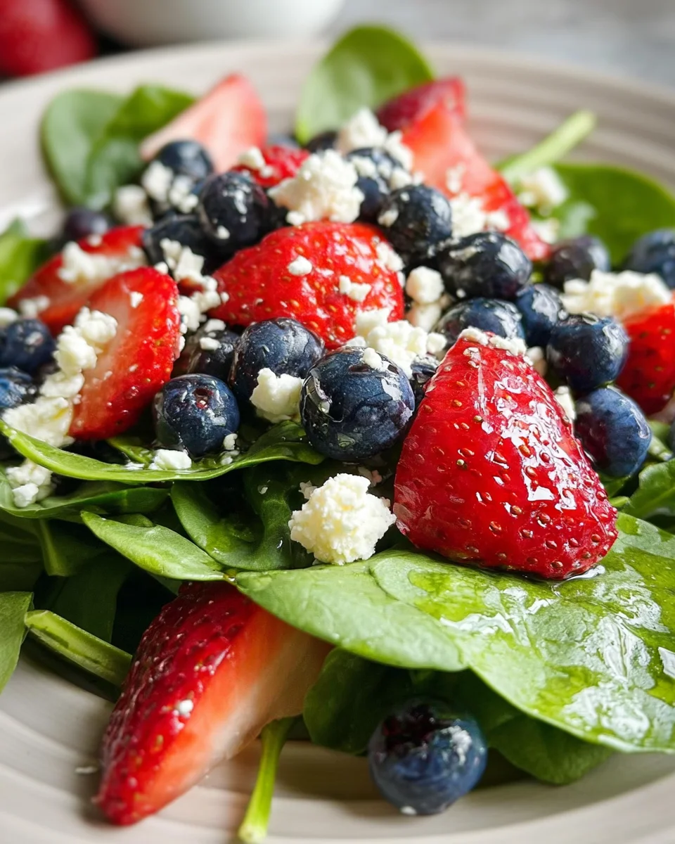 Berry, Feta and Spinach Salad