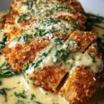 Crispy Parmesan Chicken with a Rich Garlic Sauce