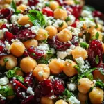 Feta & Cranberry Chickpeas with Lemon Vinaigrette