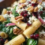 Feta & Cranberry Rigatoni Salad with Lemon Vinaigrette