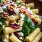 Feta & Cranberry Rigatoni Salad with Lemon Vinaigrette