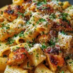 Garlic Butter Chicken with Rigatoni and Parmesan