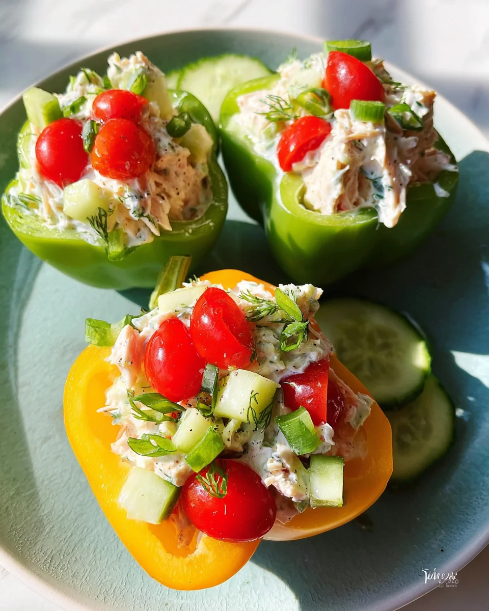 Greek Yogurt Chicken Salad Stuffed Peppers