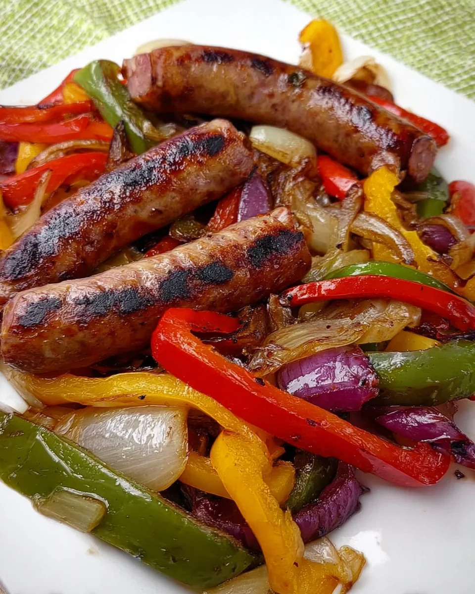 Grilled Sausage with Peppers and Onions
