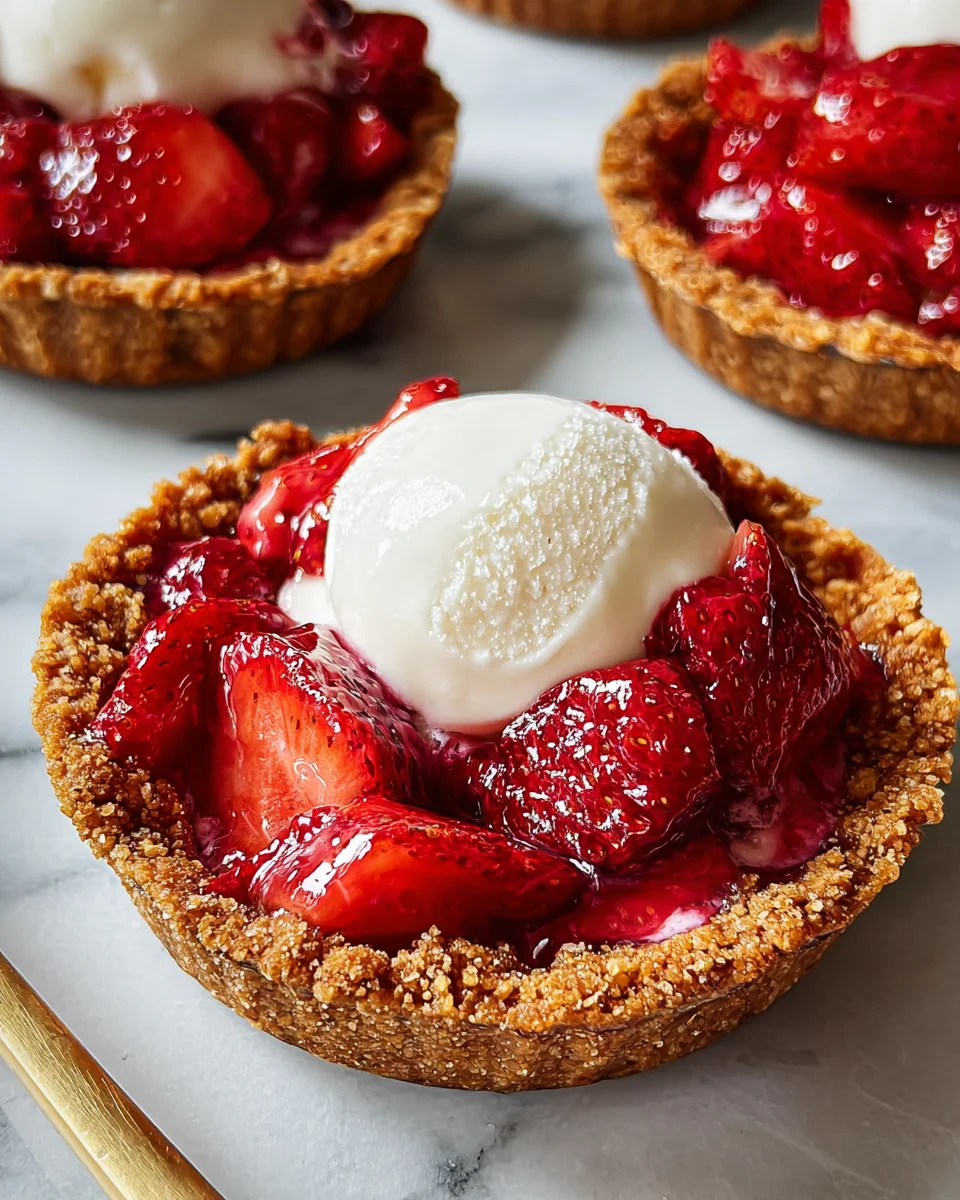 Mini Strawberry Ice Cream Pies