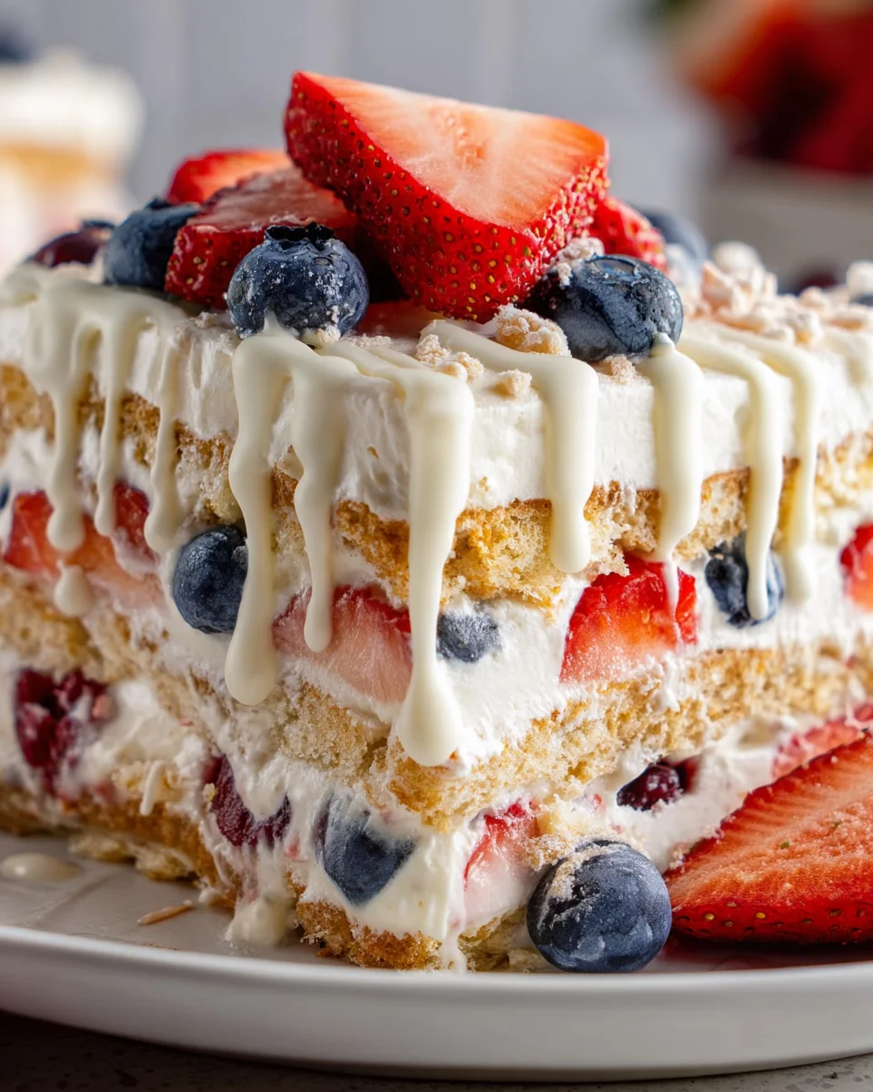 No Bake Icebox Cake with Summer Berries