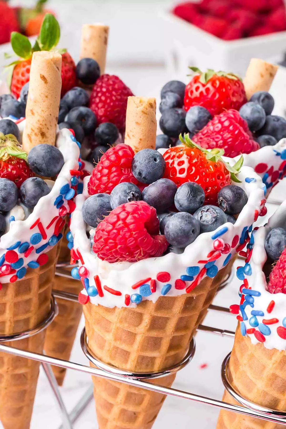 Patriotic Fruit Cones